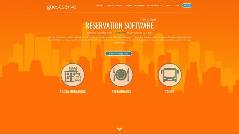 Homepage of GuestServe