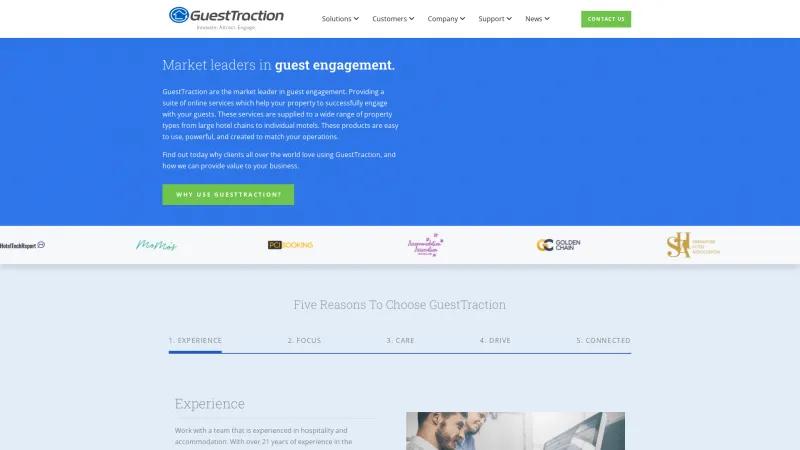 Homepage of GuestTraction