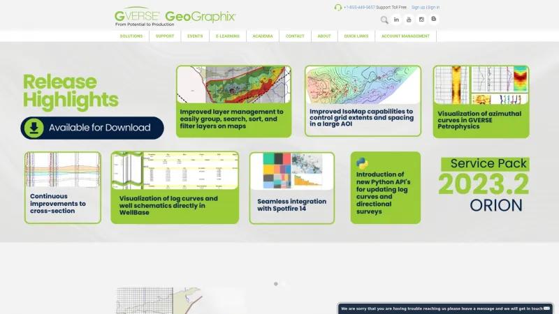 Homepage of GVERSE GeoGraphix