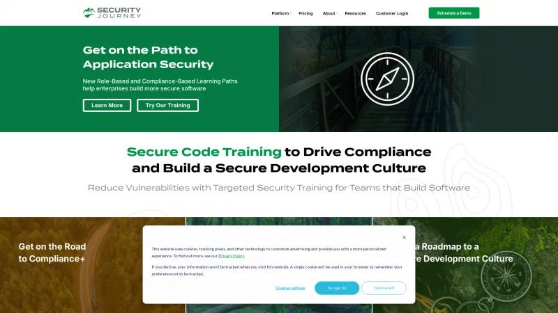 Homepage of HackEDU Secure Development Training