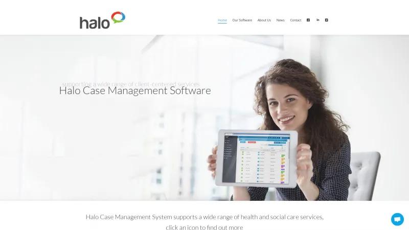 Homepage of Halo