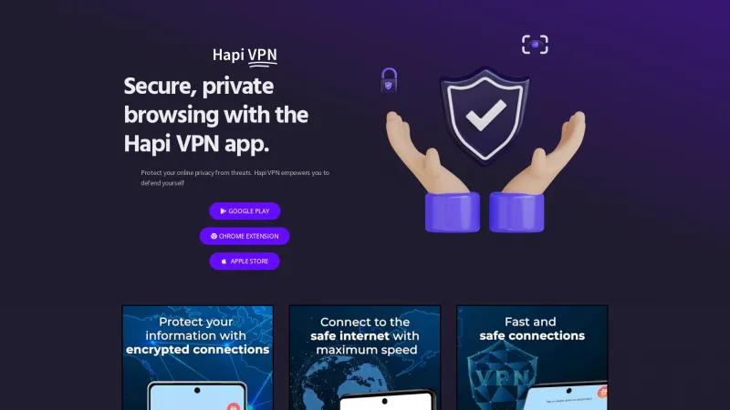 Homepage of Hapi VPN