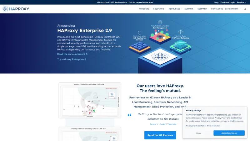 Homepage of HAProxy Enterprise