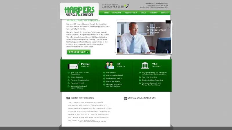 Homepage of Harpers Payroll Services