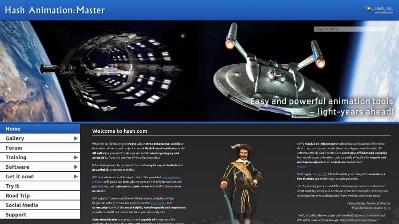 Homepage of Animation:Master