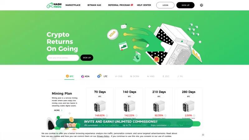 Homepage of HashFrog