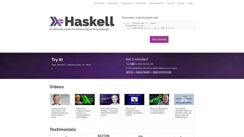 Homepage of Haskell