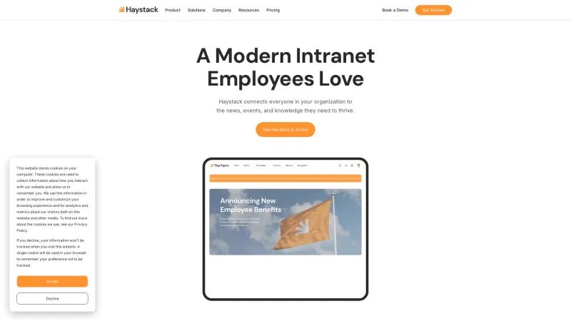 Homepage of Haystack