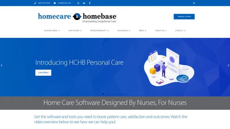 Homepage of Homecare Homebase