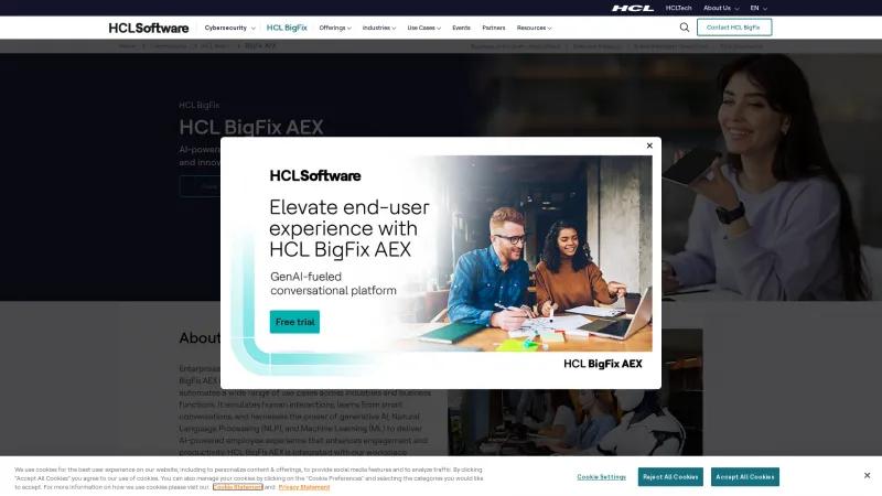 Homepage of HCL BigFix AEX