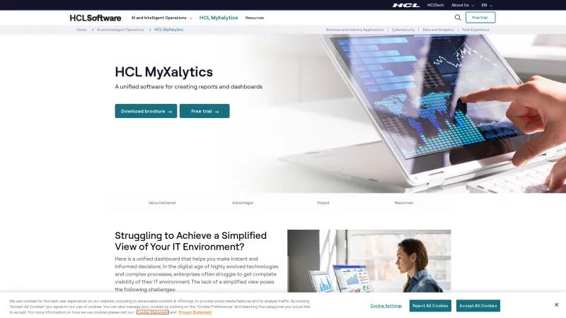 Homepage of HCL MyXalytics