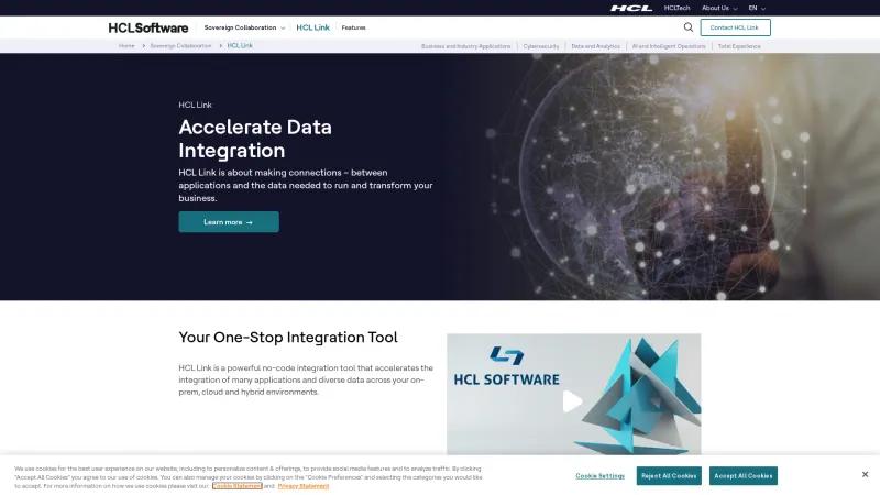 Homepage of HCL Link