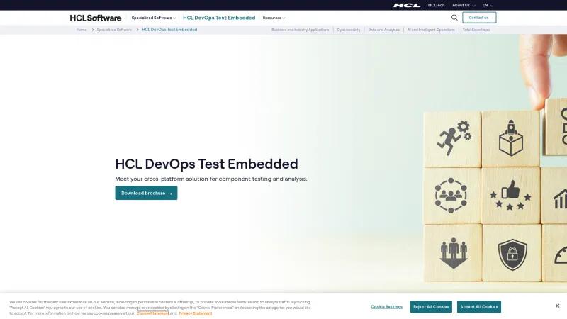 Homepage of HCL OneTest Embedded