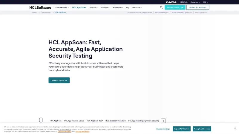 Homepage of AppScan