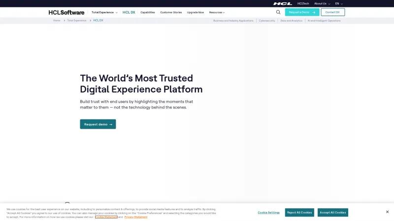 Homepage of HCL Digital Experience