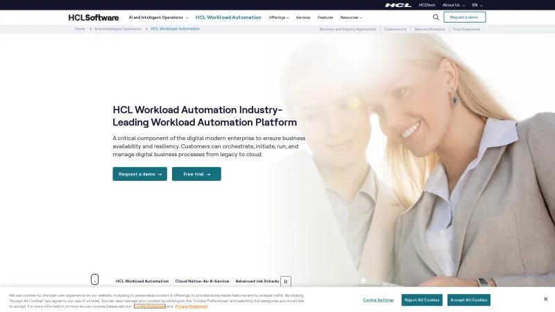 Homepage of HCL Workload Automation