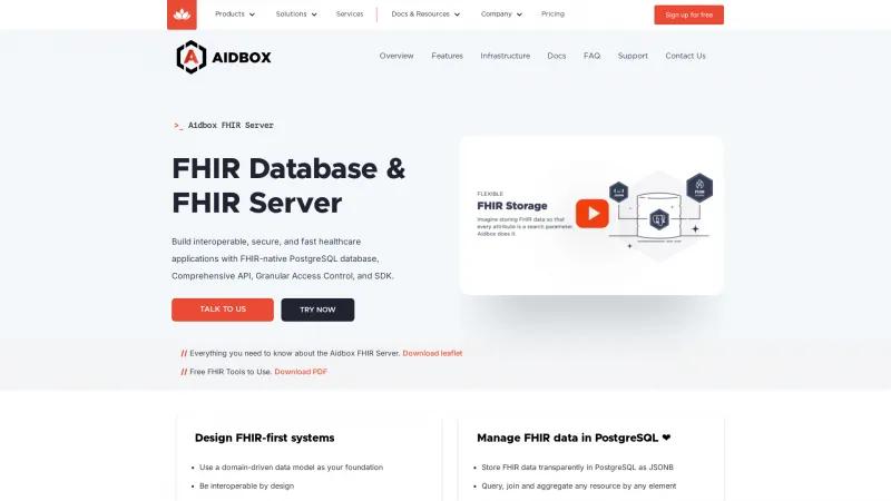 Homepage of Aidbox FHIR Platform