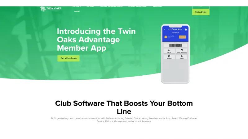 Homepage of Twin Oaks Club Management