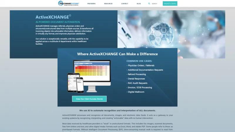 Homepage of ActiveXCHANGE