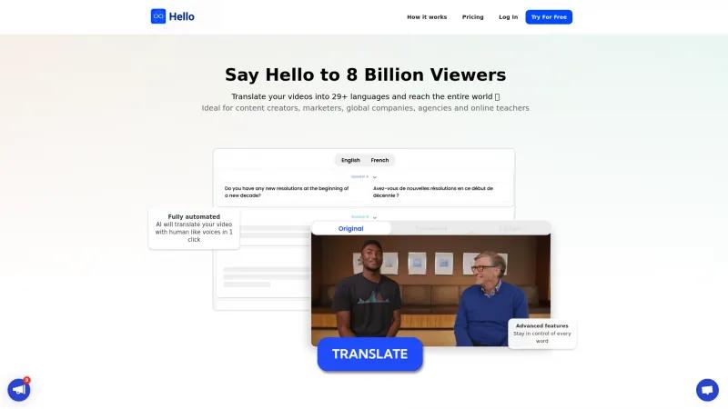 Homepage of Hello8.ai