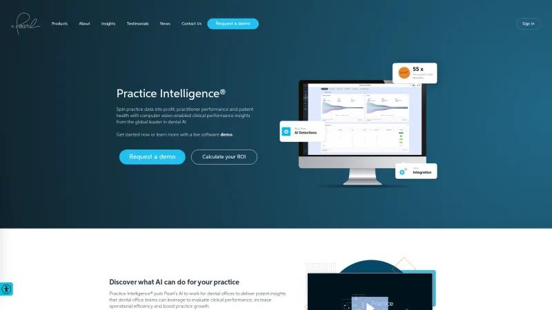 Homepage of Pearl Practice Intelligence