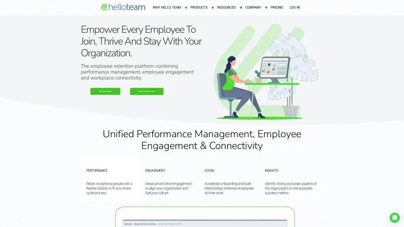 Homepage of HelloTeam