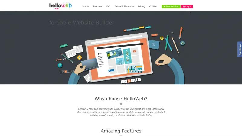 Homepage of HelloWeb