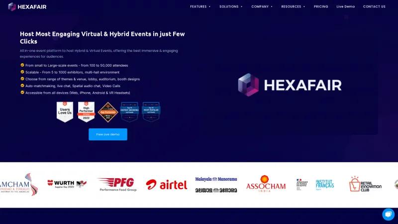 Homepage of HexaFair