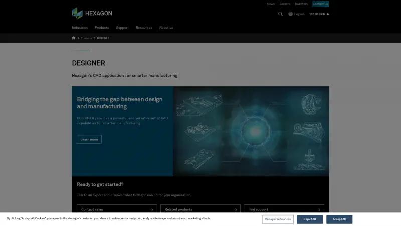 Homepage of Hexagon DESIGNER