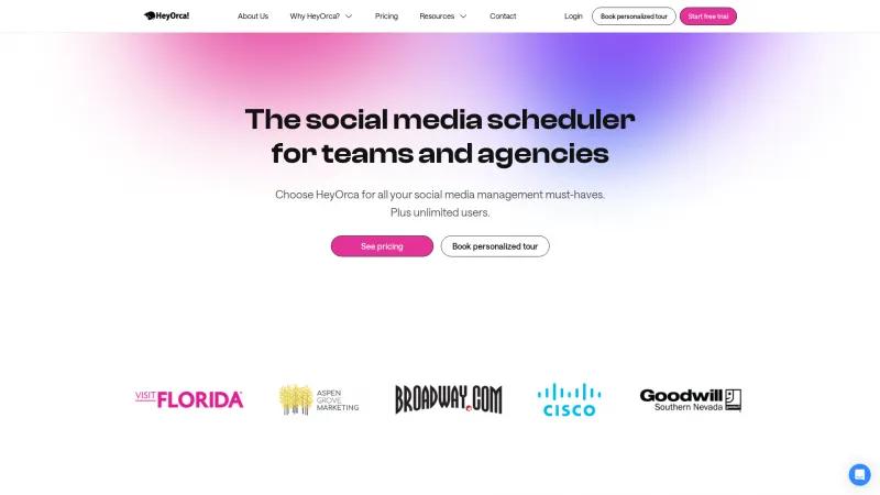 Homepage of HeyOrca