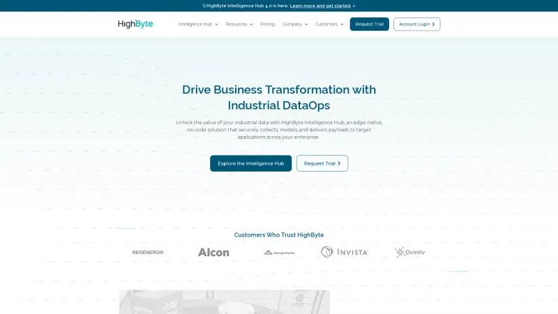 Homepage of HighByte Intelligence Hub