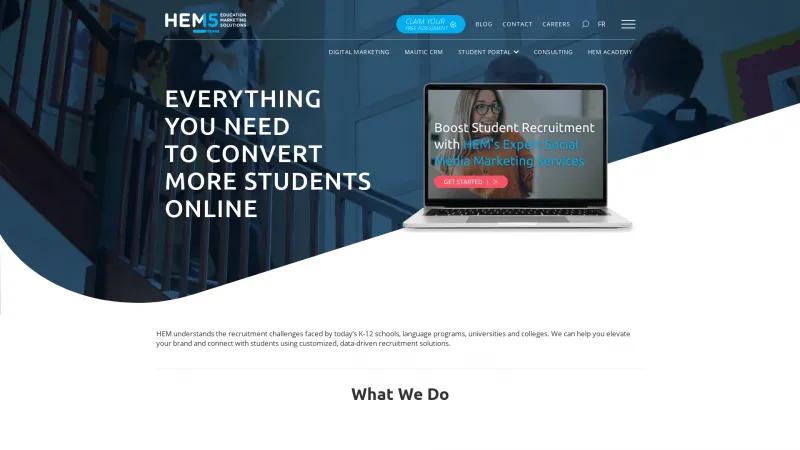 Homepage of Higher Education Marketing