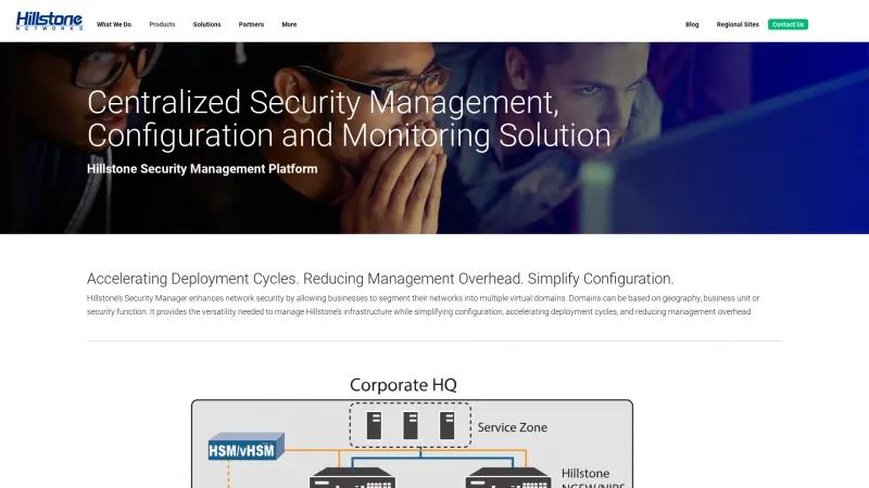 Homepage of Hillstone Security Management Platform