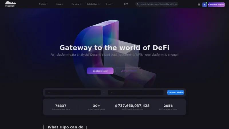 Homepage of HipoDeFi