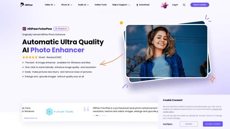 Homepage of HitPaw Photo Enhancer