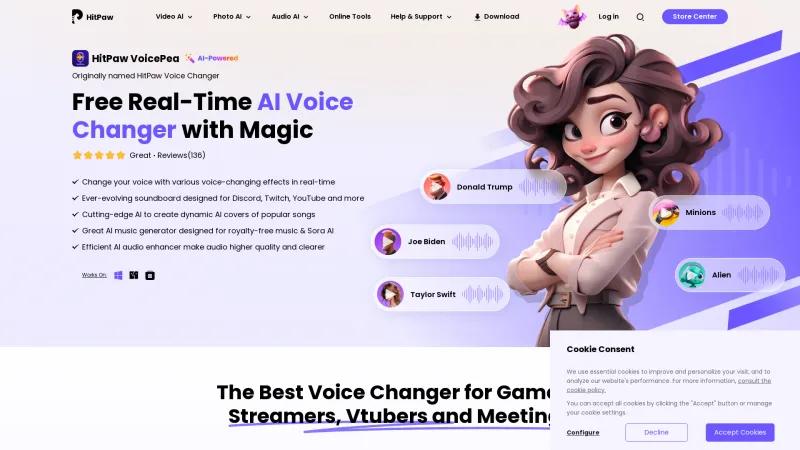 Homepage of HitPaw Voice Changer