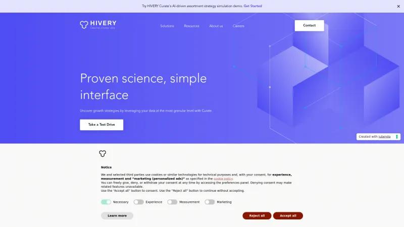 Homepage of HIVERY