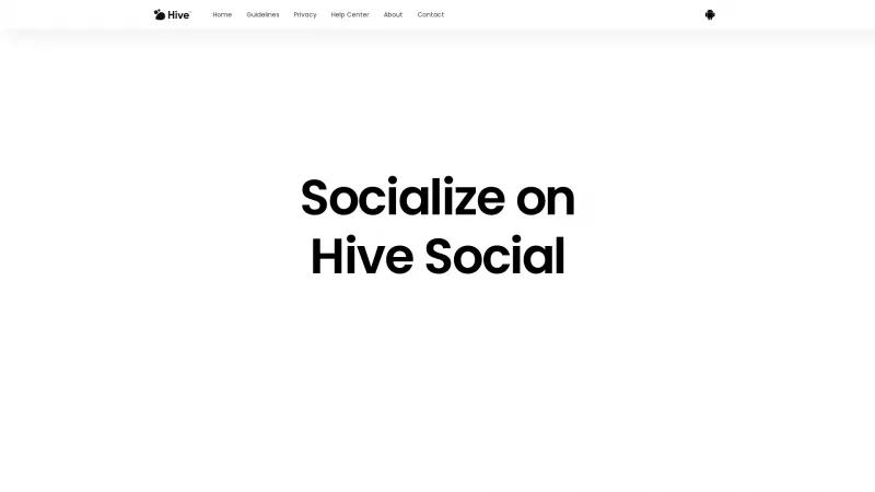 Homepage of Hive Social