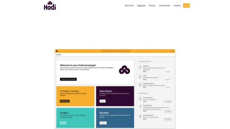 Homepage of Hodi