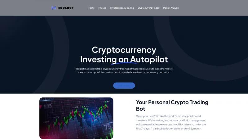 Homepage of HodlBot