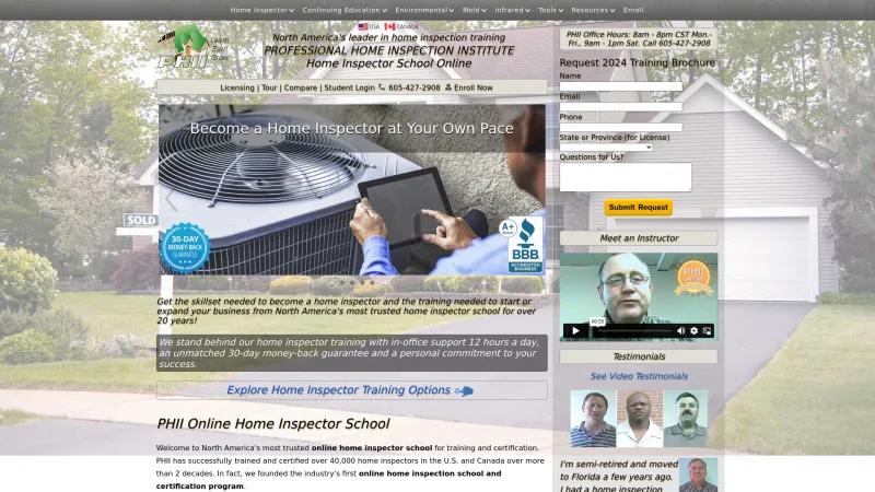 Homepage of Home Inspection Report Creator