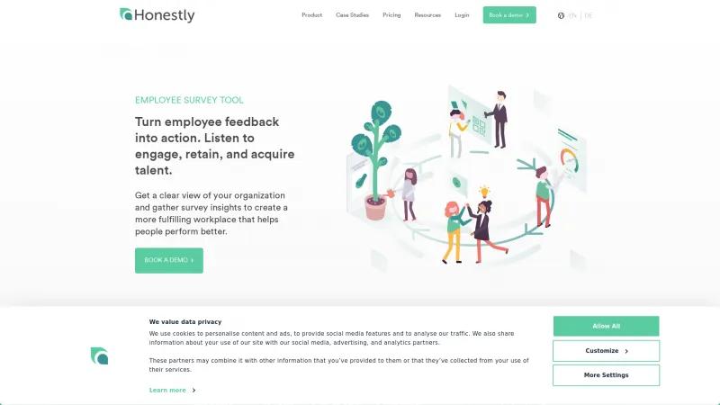 Homepage of Honestly