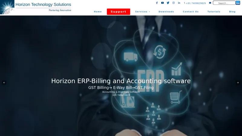 Homepage of Horizon ERP