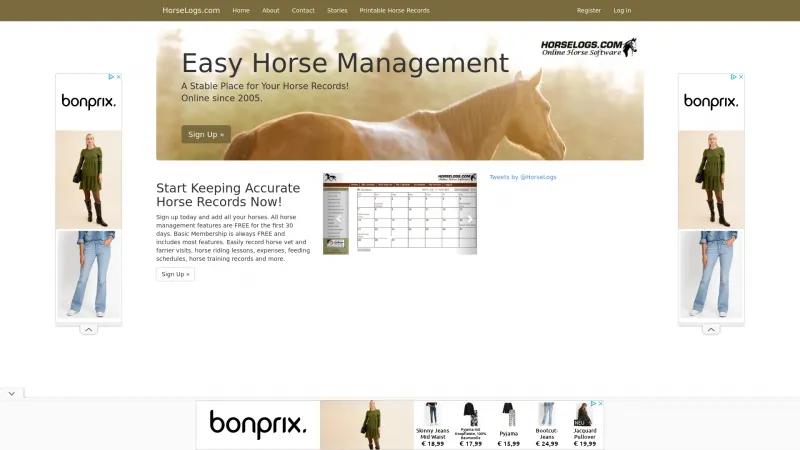 Homepage of HorseLogs.com