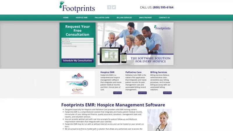 Homepage of Footprints EMR