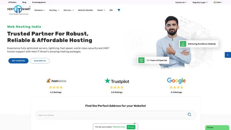 Homepage of Host IT Smart