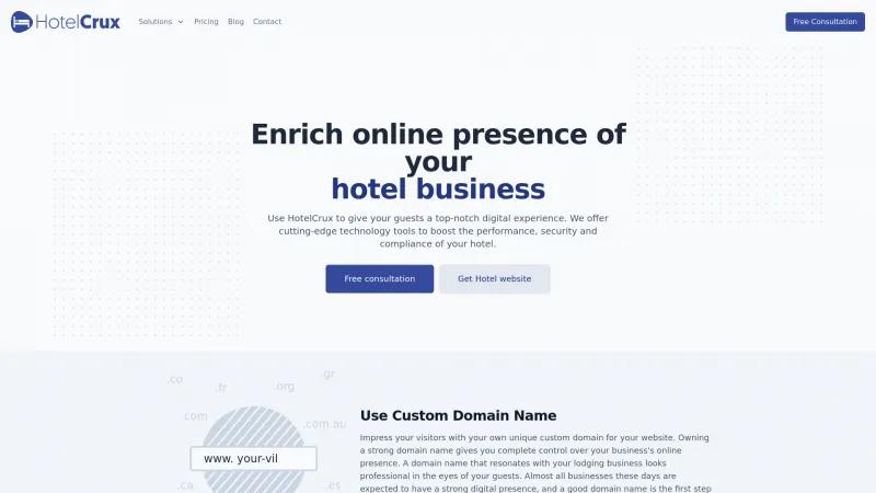 Homepage of Hotel Crux