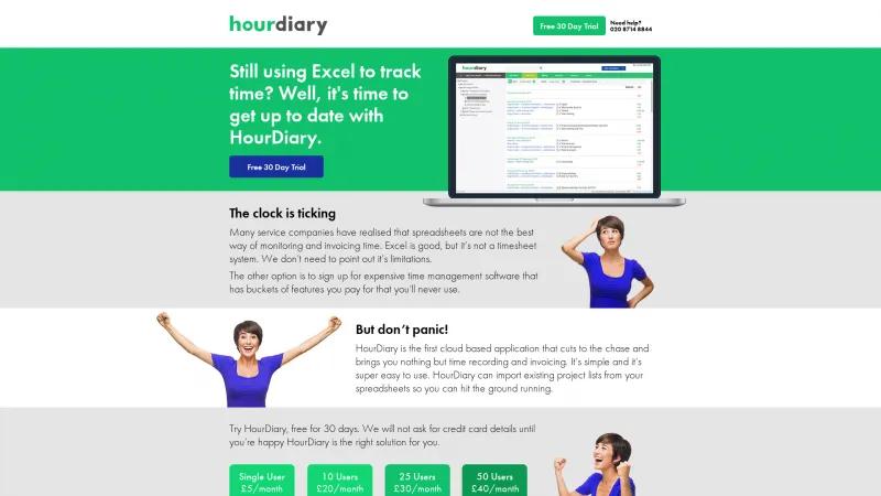 Homepage of HourDiary