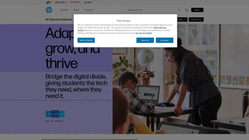 Homepage of HP Classroom Manager