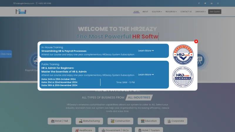 Homepage of HR2eazy